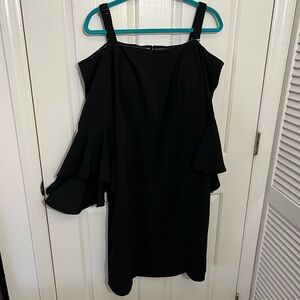 R & M Richards Black Off the Shoulder Cocktail Dress